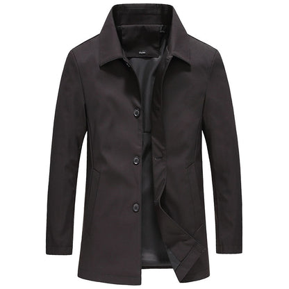 Daan | Windproof fleece long coat in solid colour