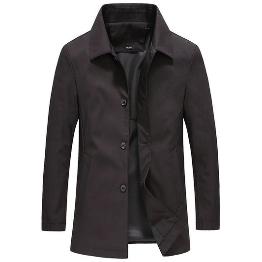 Daan | Windproof fleece long coat in solid colour