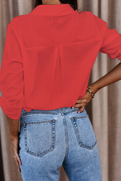 Ademend Oversized Blouse with Long Sleeves for Women