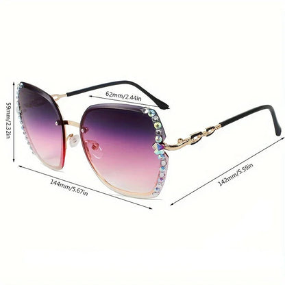 Dalis – Rimless Sunglasses with Sparkling Crystals