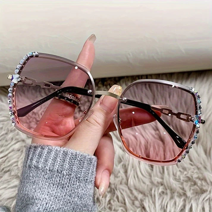 Dalis – Rimless Sunglasses with Sparkling Crystals