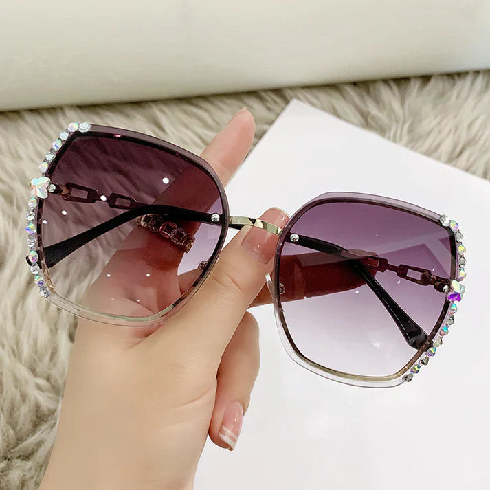 Dalis – Rimless Sunglasses with Sparkling Crystals