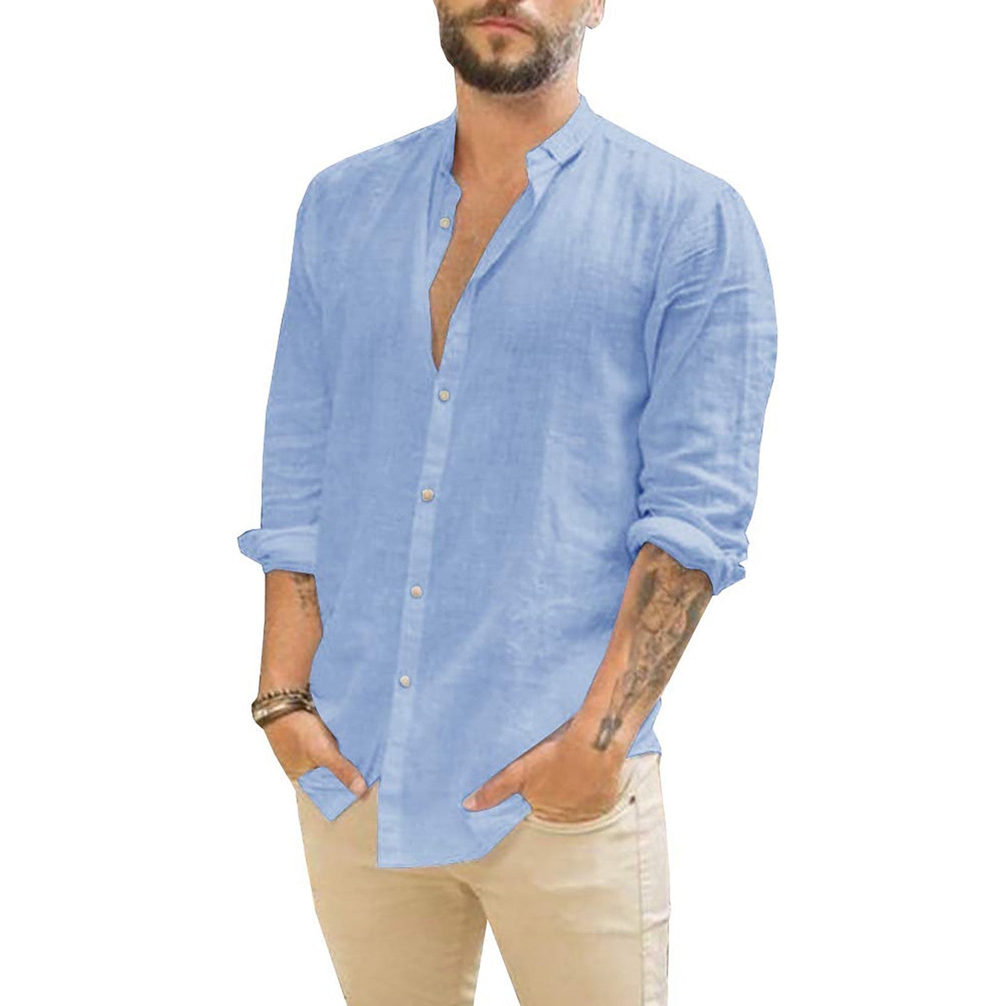 Damian | Plain Linen Men's Shirt