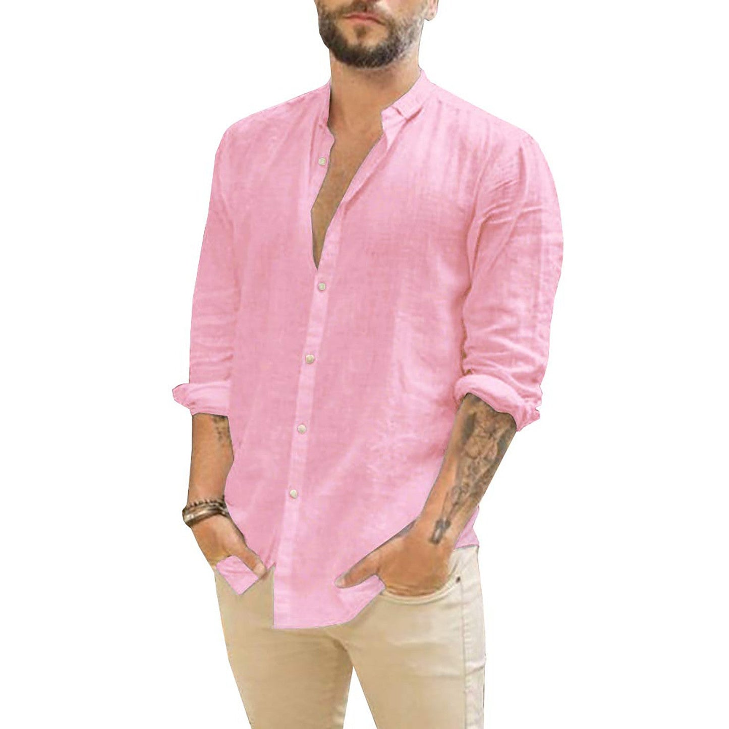 Damian | Plain Linen Men's Shirt
