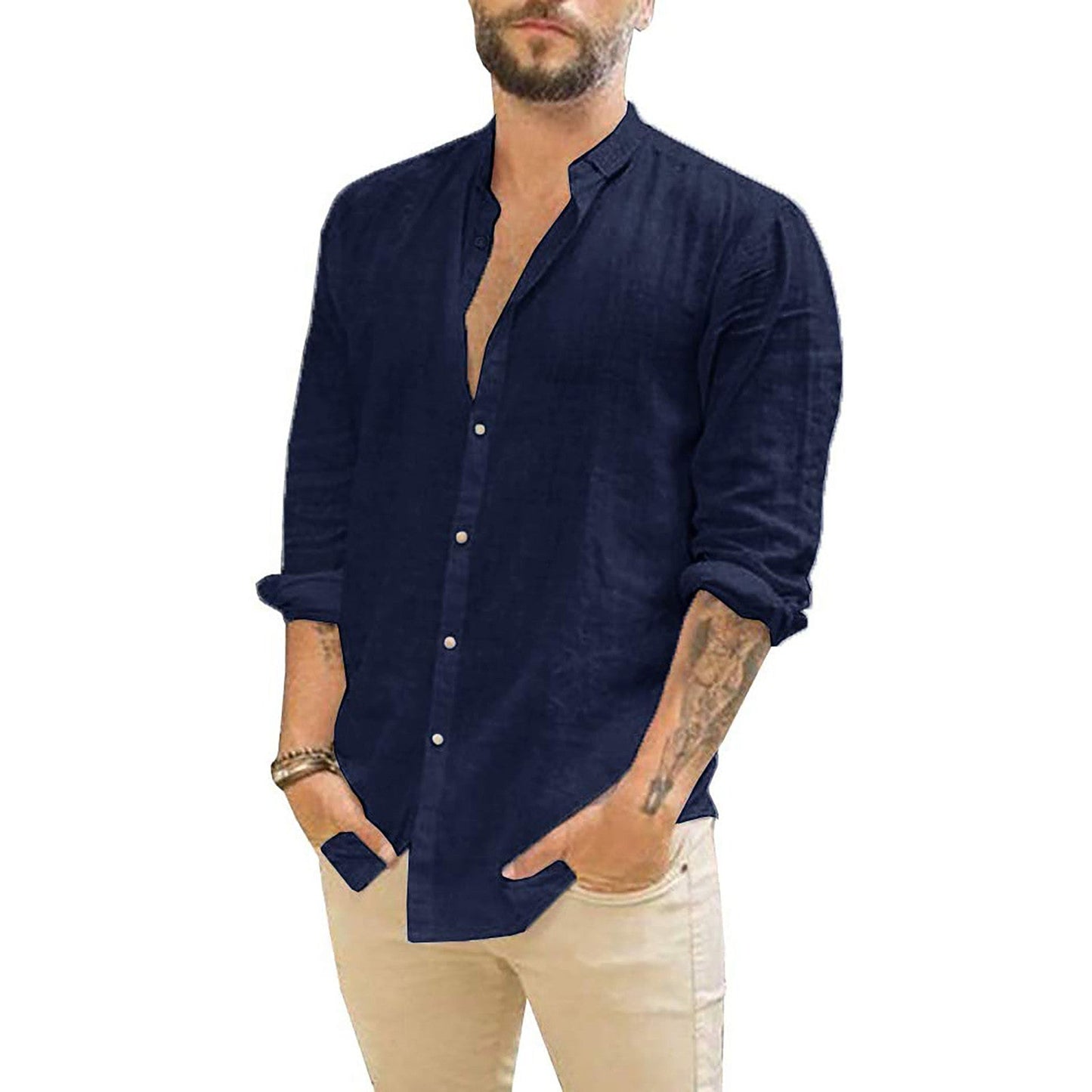Damian | Plain Linen Men's Shirt