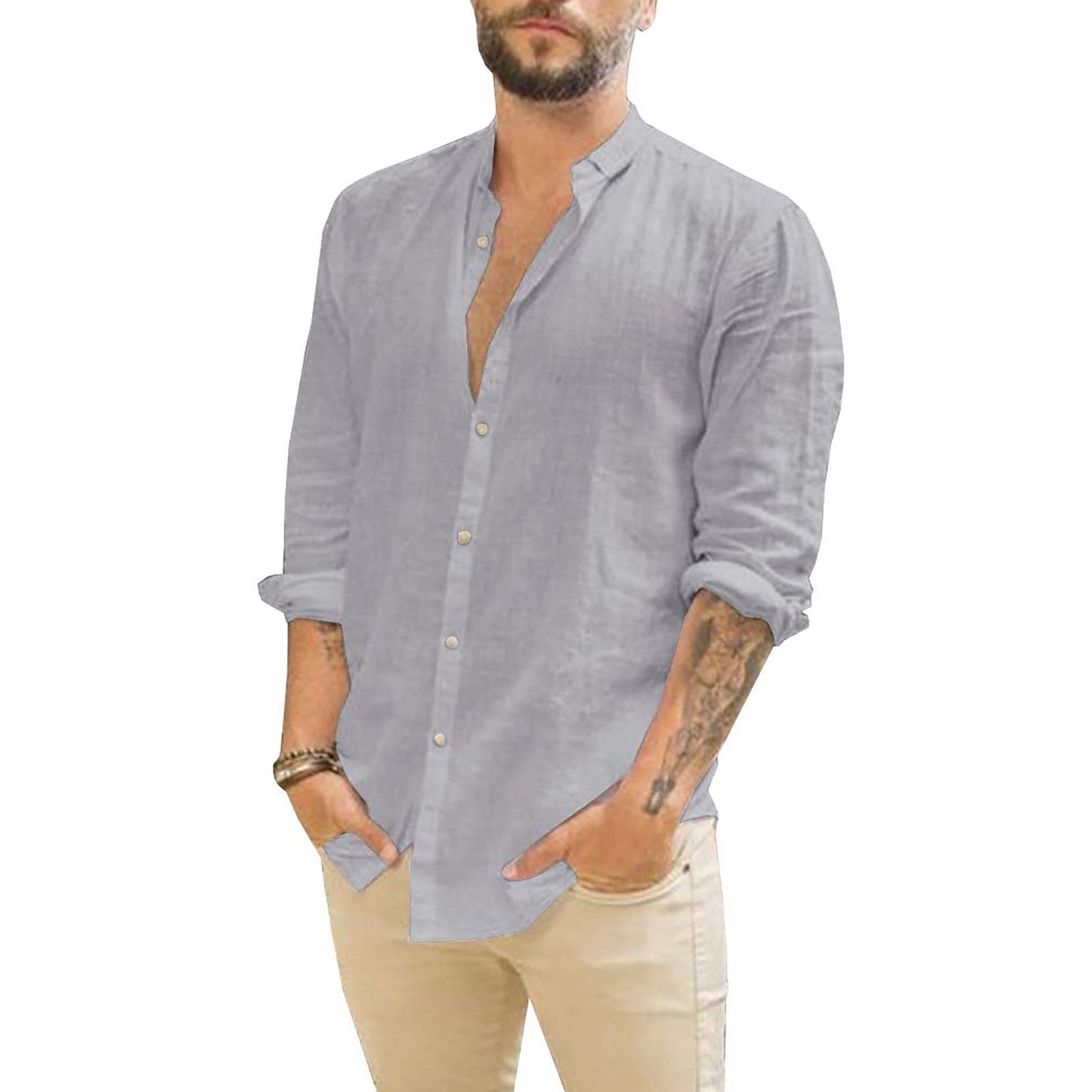 Damian | Plain Linen Men's Shirt