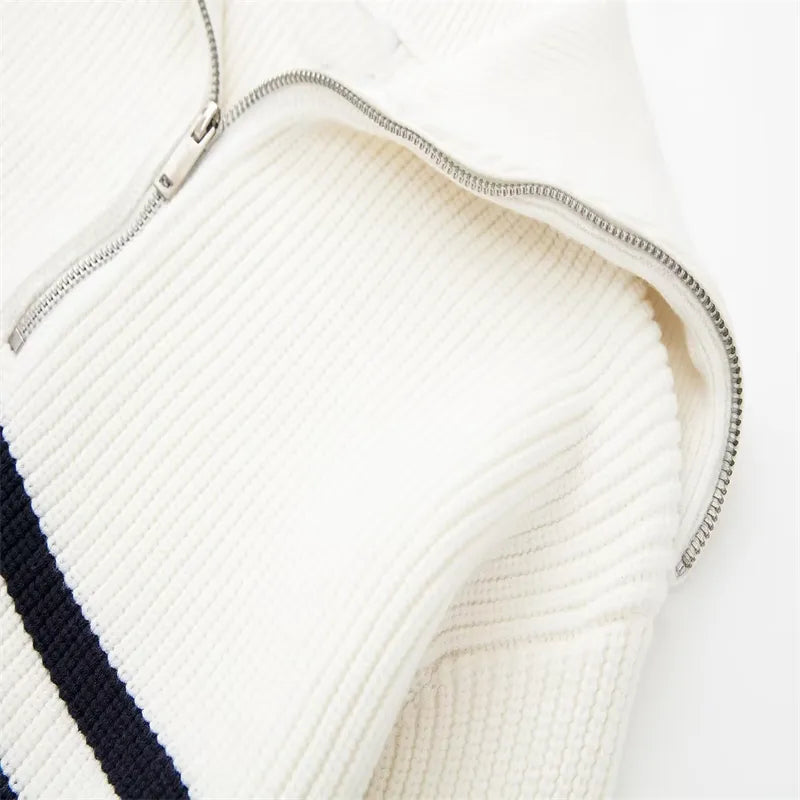 Damian | Striped Zip Sweater