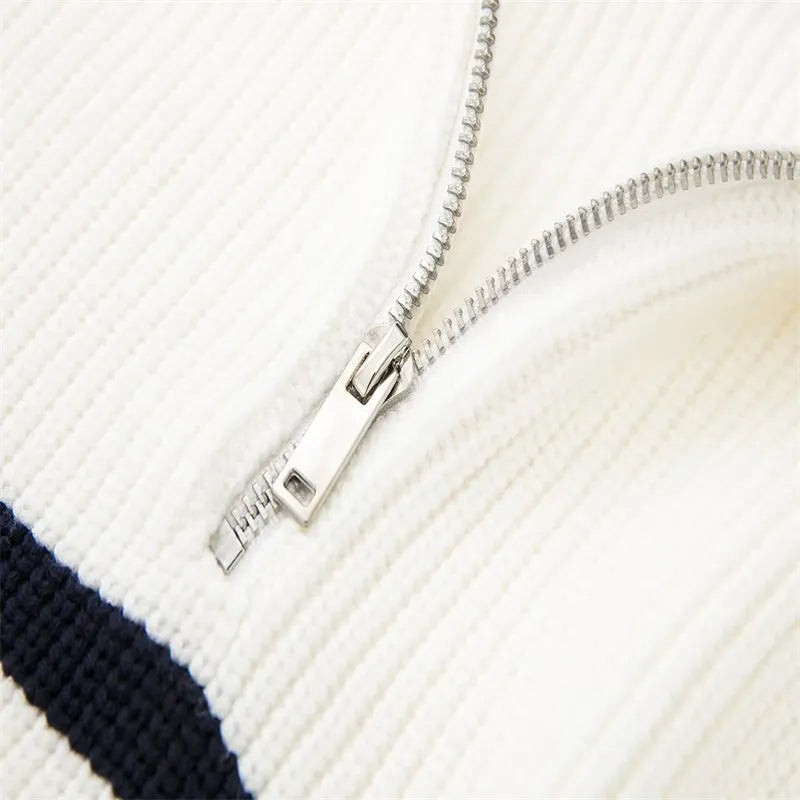 Damian | Striped Zip Sweater