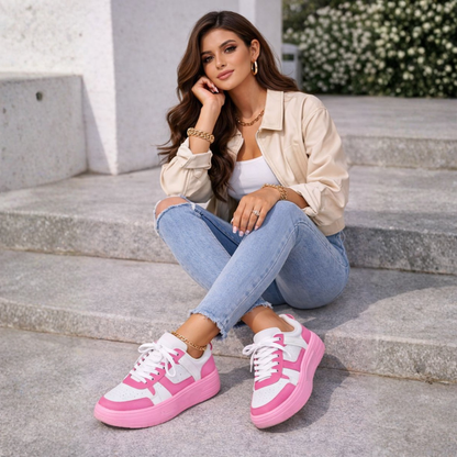 Ladies' Sneakers with Laces and Comfortable Sole