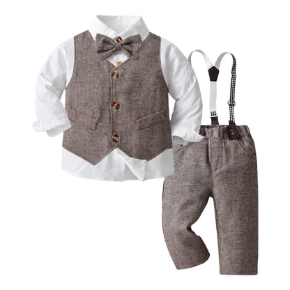 Детски комплект за малки деца с жилетка и папийонка за специални поводи