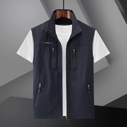 Multi-Pocket Utility Men's Summer Travel Gilet