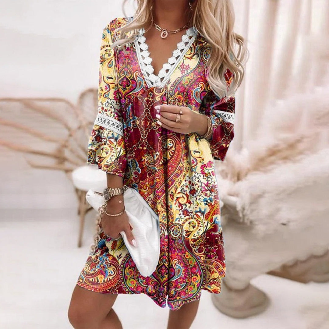 SunBreeze – Boho Summer Dress with Crocheted Details