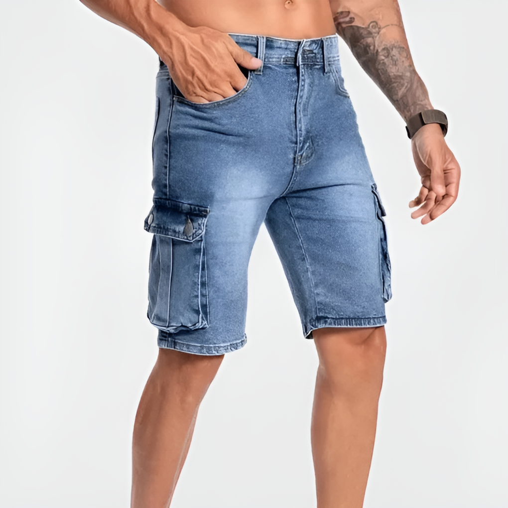 Denim Cargo Shorts for Men