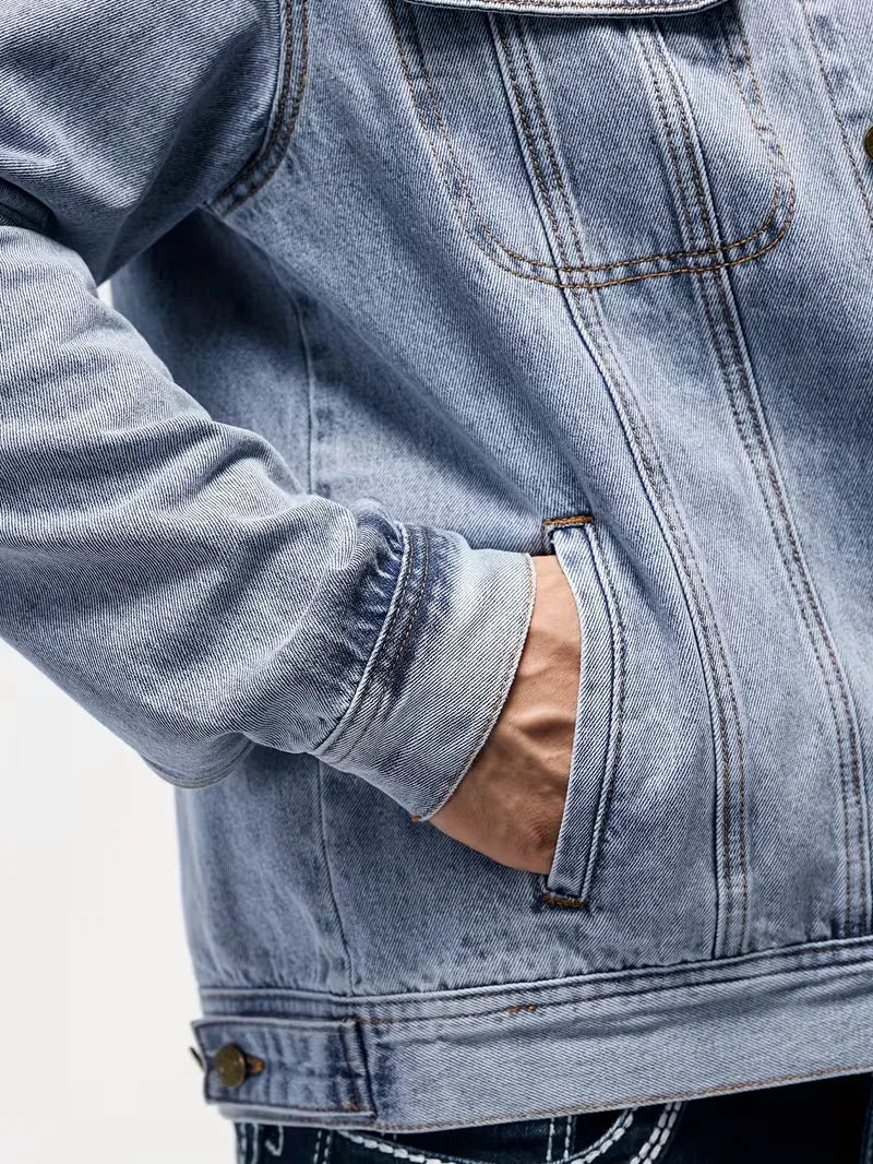 Denim Jacket with Long Sleeves