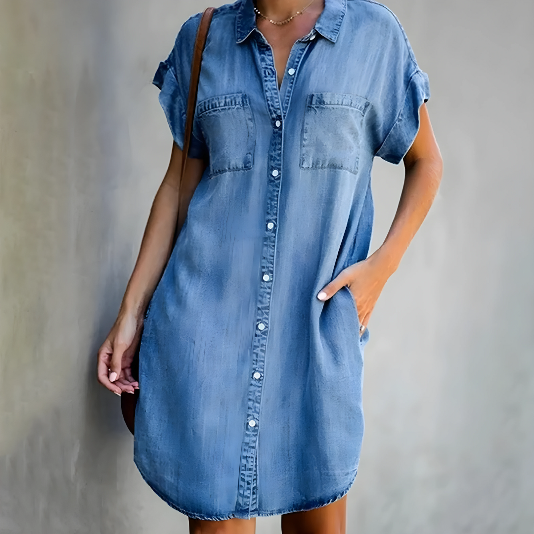 Denim Midi Dresses - Regina