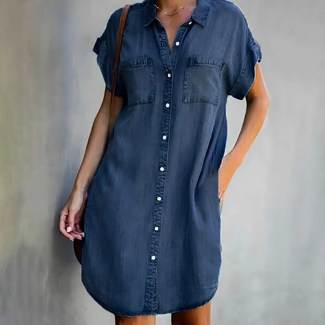 Denim Midi Dresses - Regina