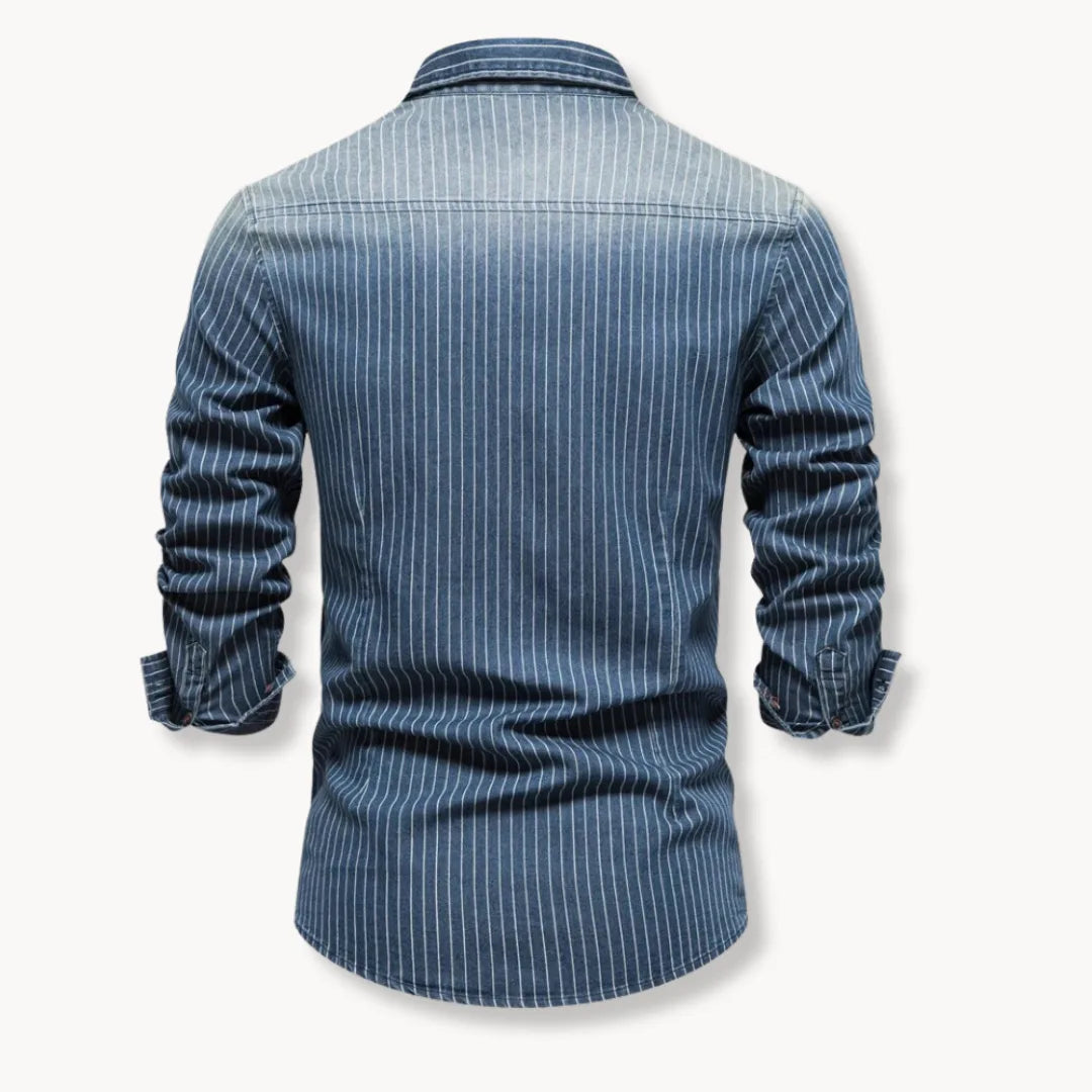 Hugo | Denim shirt with striped pattern and chest pockets