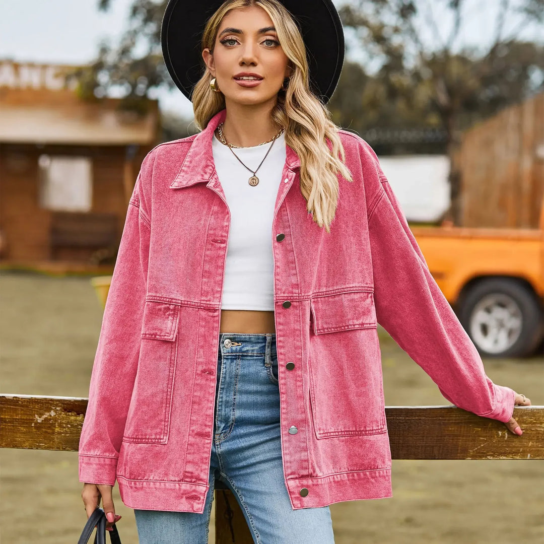DenimCharm – Classic Vintage Denim Jacket for Women