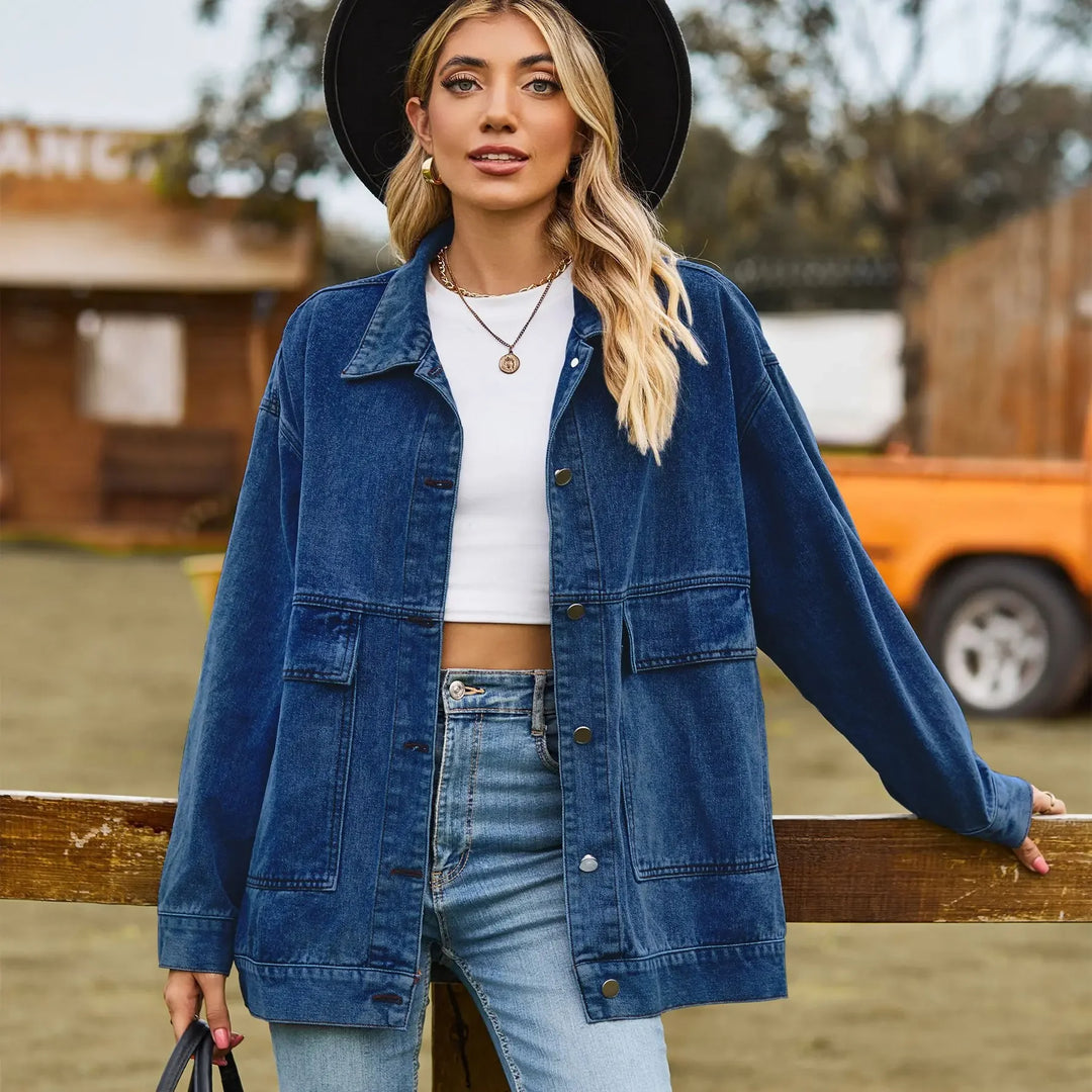 DenimCharm – Classic Vintage Denim Jacket for Women