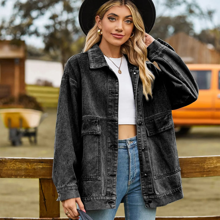 DenimCharm – Classic Vintage Denim Jacket for Women