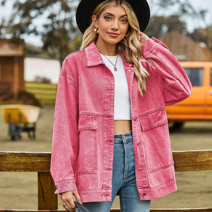 DenimCharm – Classic Vintage Denim Jacket for Women