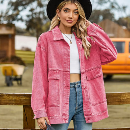 DenimCharm – Classic Vintage Denim Jacket for Women