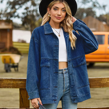 DenimCharm – Classic Vintage Denim Jacket for Women