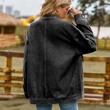 DenimCharm – Classic Vintage Denim Jacket for Women