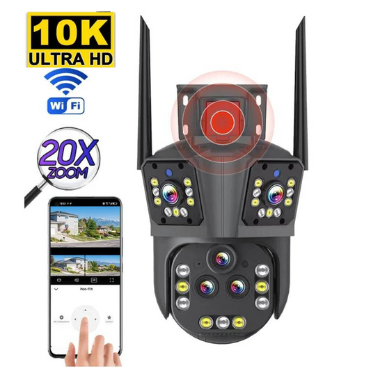 Cámara de seguridad WiFi 10K con 20MP y zoom 20×