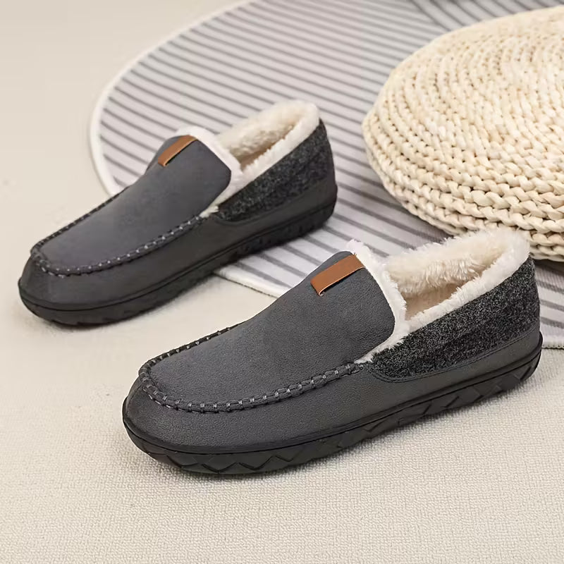 Chaussons épais avec semelle et doublure douces