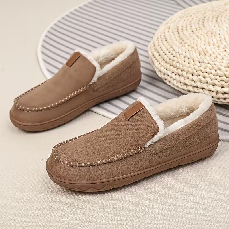 Chaussons épais avec semelle et doublure douces