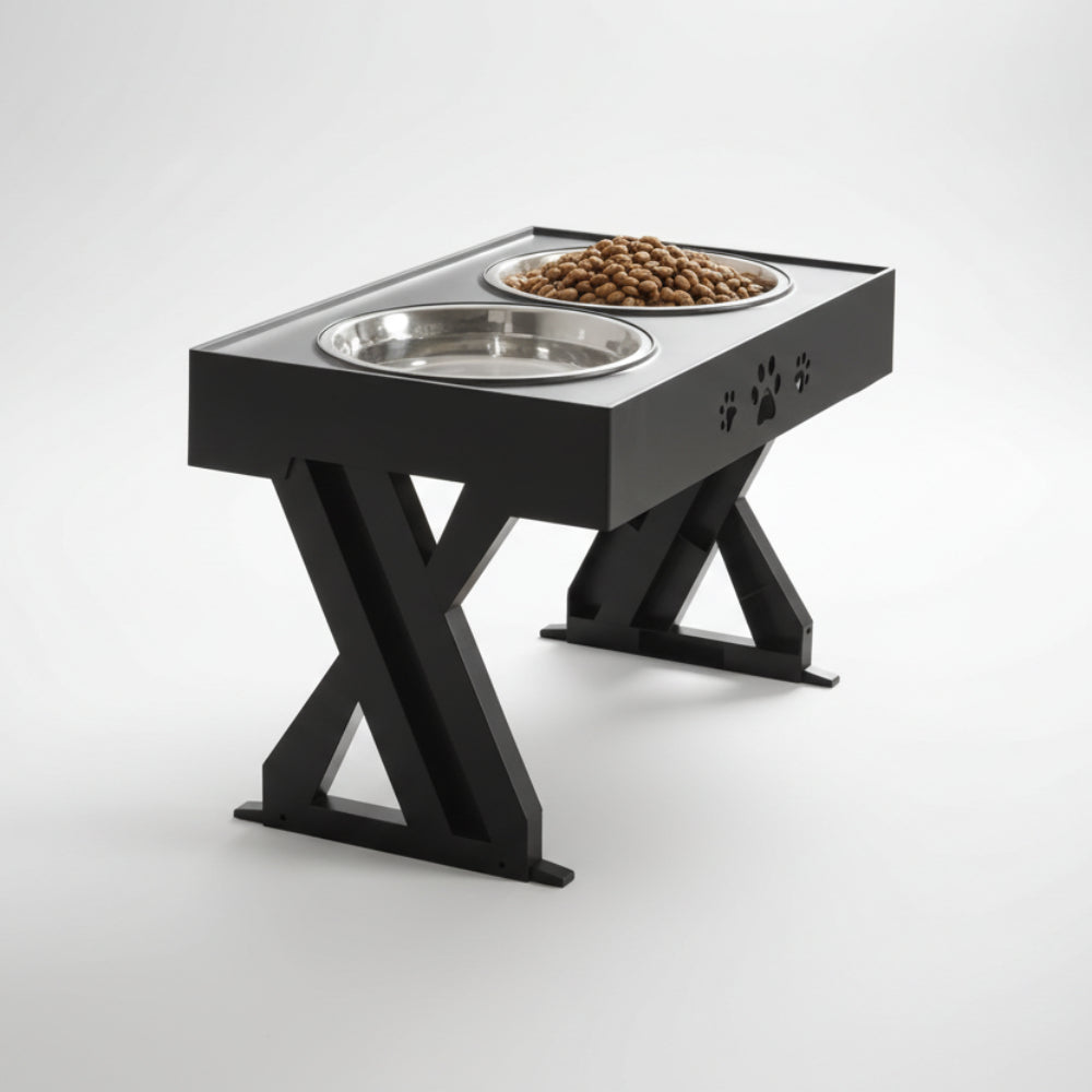 Raised Dog Bowl with Adjustable Height and Spill-Proof Design