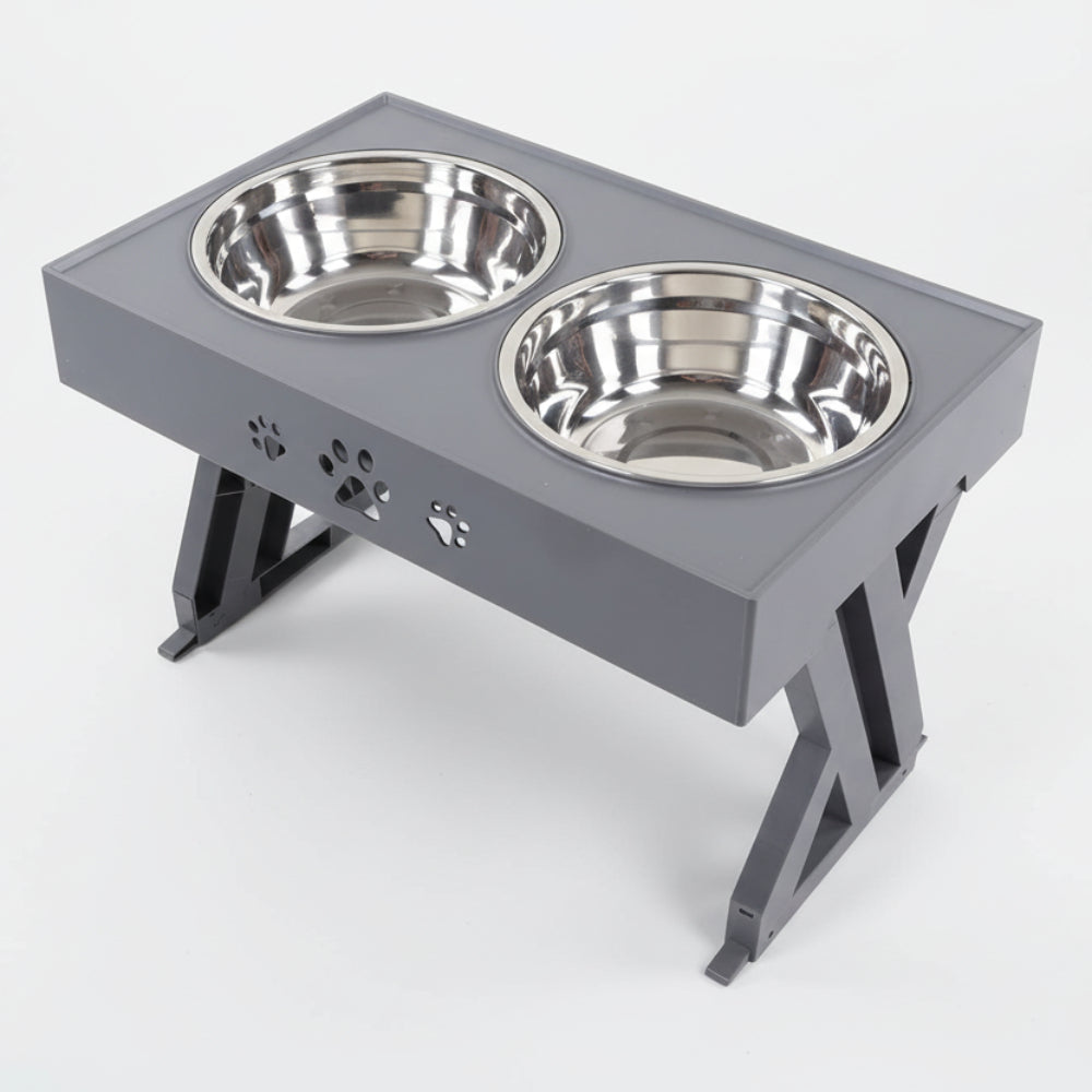 Raised Dog Bowl with Adjustable Height and Spill-Proof Design