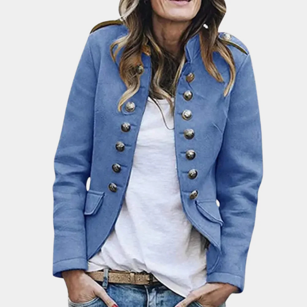 Double-Breasted Wool Coat with Vintage Flair and Slim Fit