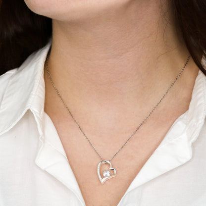Heart-Shaped Pendant Necklace with Rhinestone Decoration