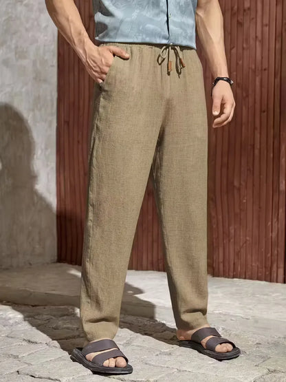 Drawstring Trousers with Straight Leg