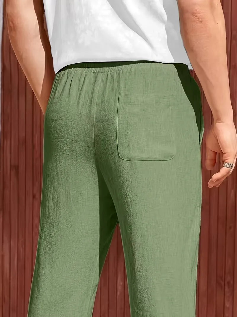 Drawstring Trousers with Straight Leg