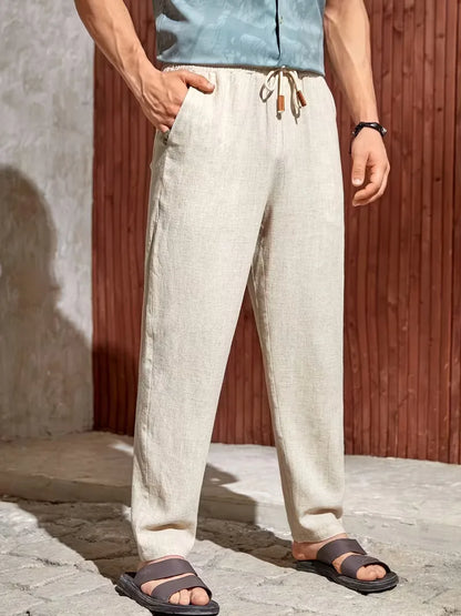 Drawstring Trousers with Straight Leg