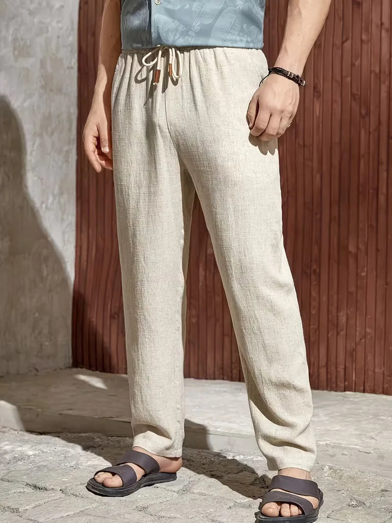 Drawstring Trousers with Straight Leg