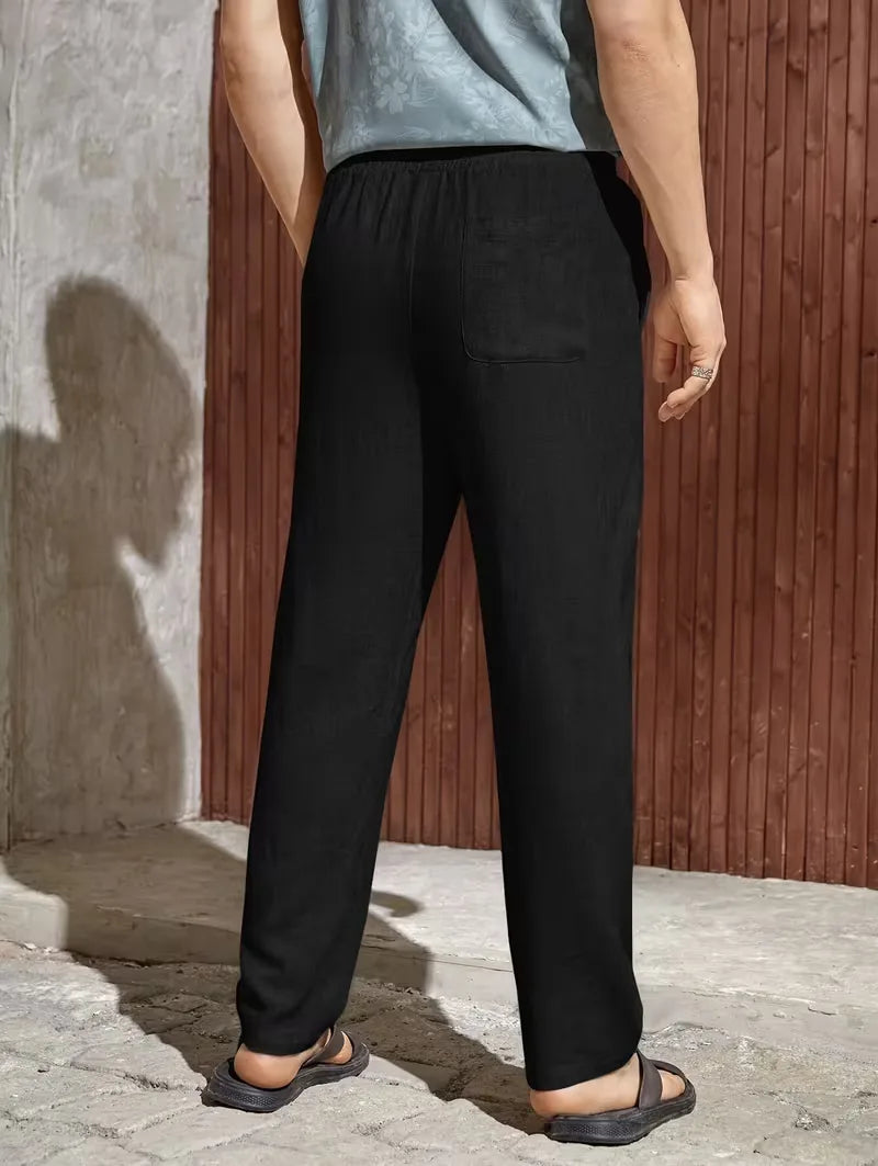 Drawstring Trousers with Straight Leg