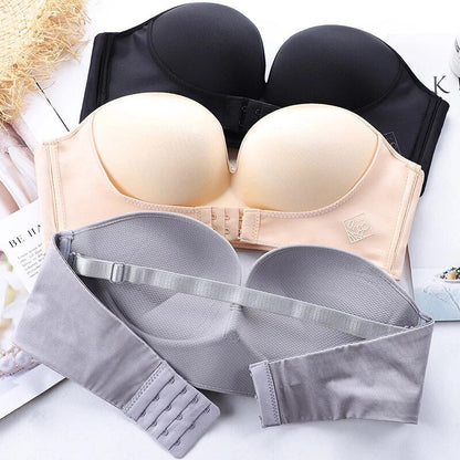 Strapless Ladies Bra with Strong Support and Comfortable Push Up Fit