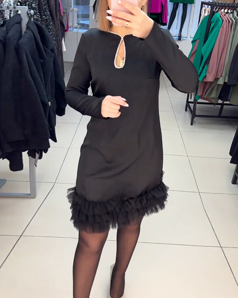 Dress with Pearl Collar - Pearla