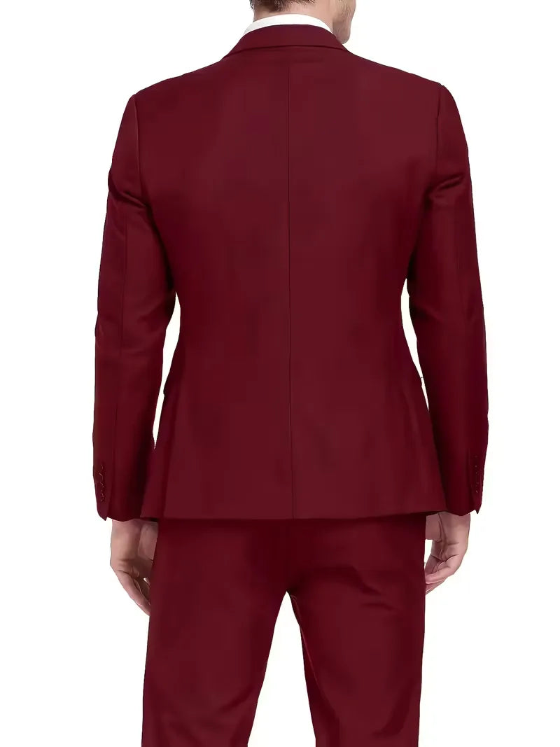 Costume trois pièces pour homme, coupe slim et finition brillante