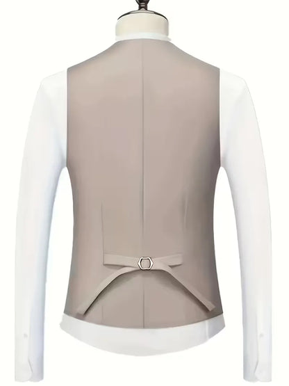 Costume trois pièces pour homme, coupe slim et finition brillante