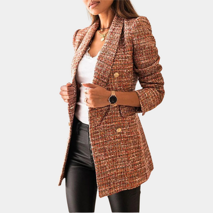 Shella - Long Blazer with Flap Pockets for Women