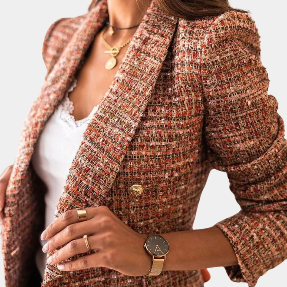 Shella - Long Blazer with Flap Pockets for Women