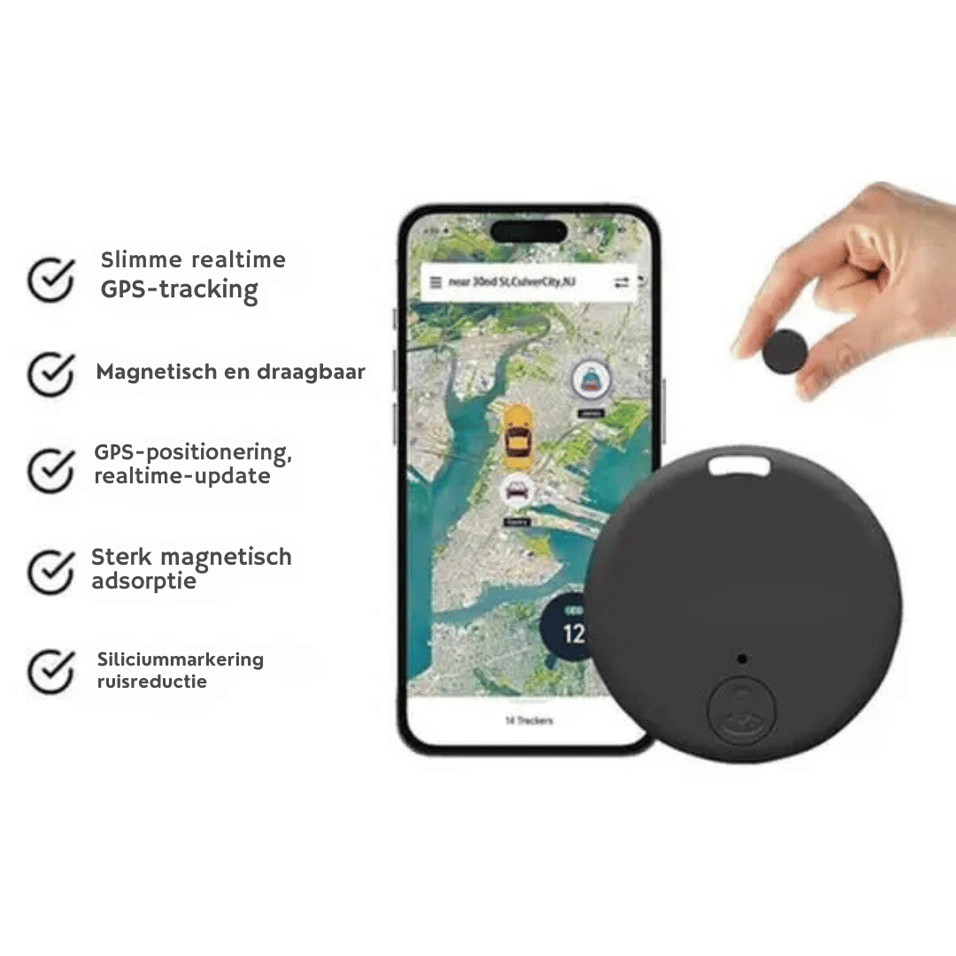 3x mini-gps-tracker - Krachtige tracker voor auto en sleutels