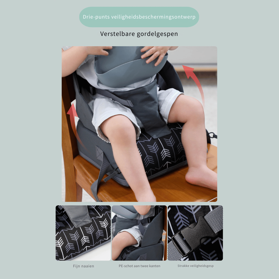 Child Booster Seat - Washable Seat with Safety Belt