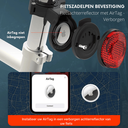 Rejtett kerékpáros GPS-tartó - Apple AirTaghez és Garminhoz