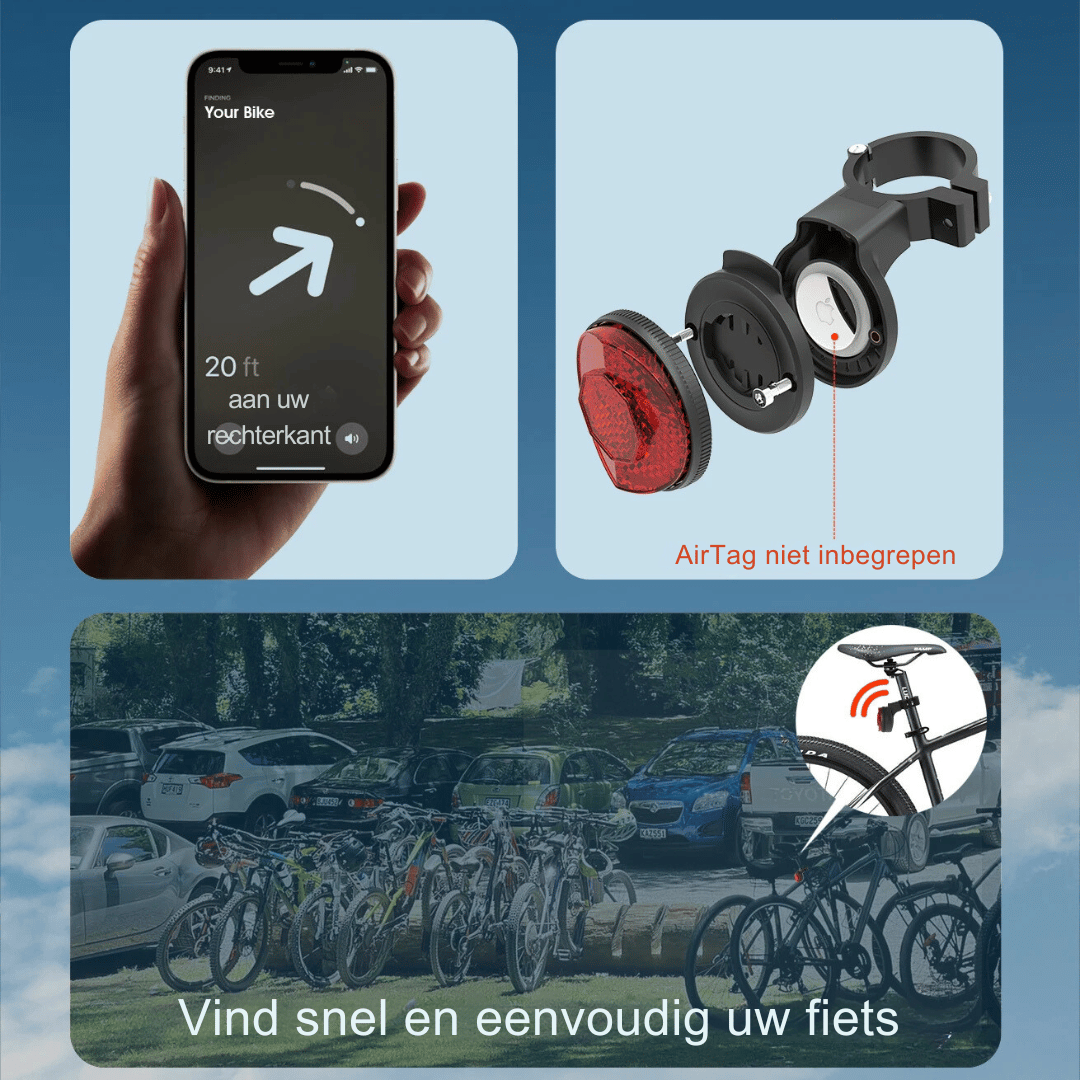 Rejtett kerékpáros GPS-tartó - Apple AirTaghez és Garminhoz